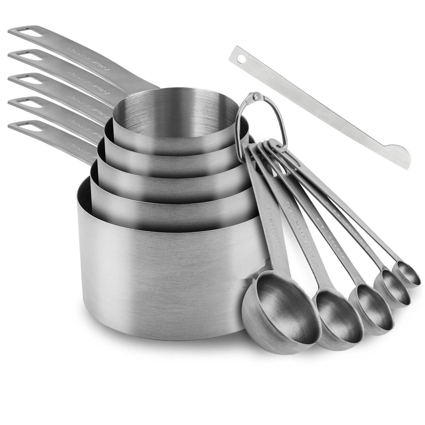 18/8 Stainless Steel Measuring Cups and Spoons Set of 11, Metal Measuring Cups with 1/8 Measuring Cup Set, Dry Measure Cup and Spoon Set for Kitchen and Baking