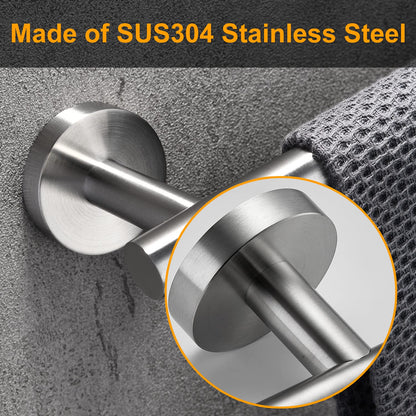Nolimas Brushed Nickel Bath Towel Bar Single Bars Towel Rack Rod Classic Wall Mounted SUS304 Stainless Steel Bathroom Towel Holder Toilet Kitchen Towel Shelf Single Layer,24 inches