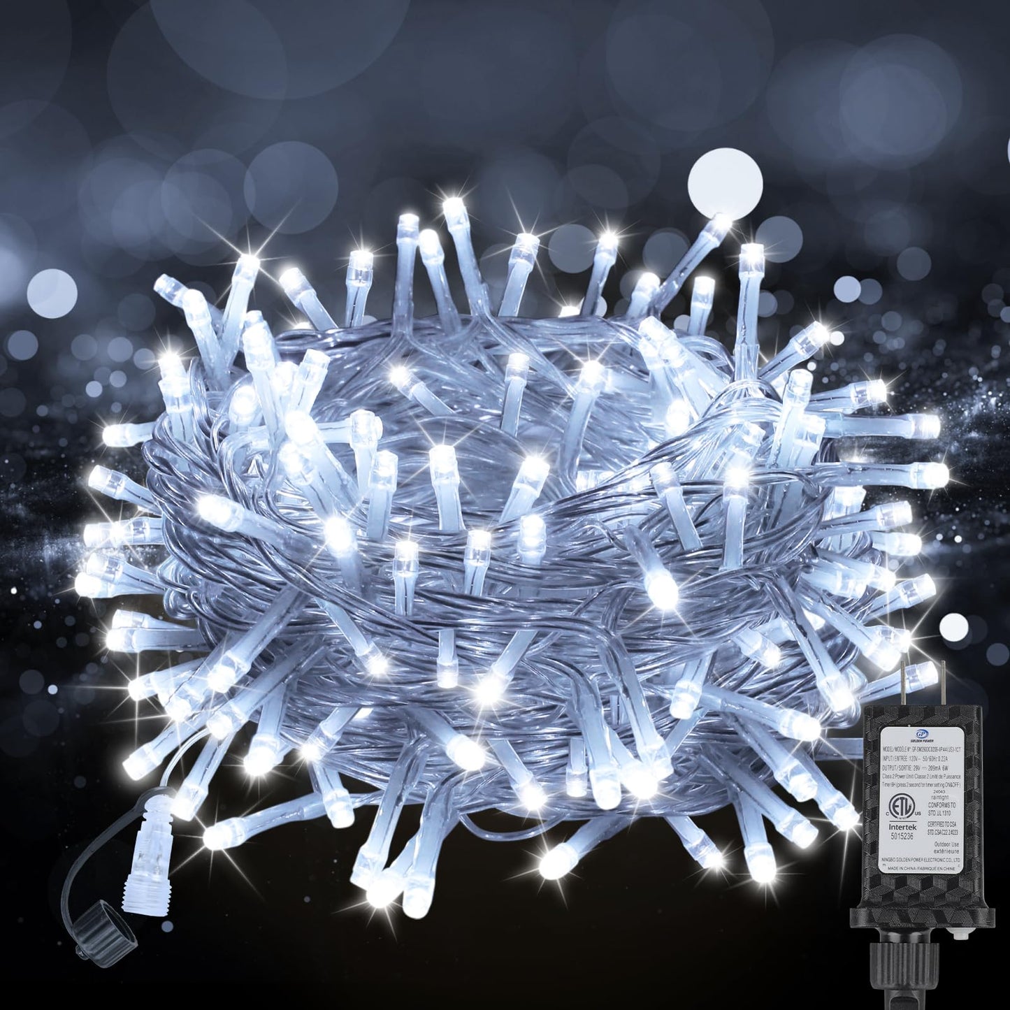 66FT 200LED Christmas Lights Plug in,Connectable Fairy Lights with Plug/Timer/8 Modes, Christmas Tree Lights Lighting Outdoor Indoor Garden Party Wedding Christmas Tree Decoration(Cool White)