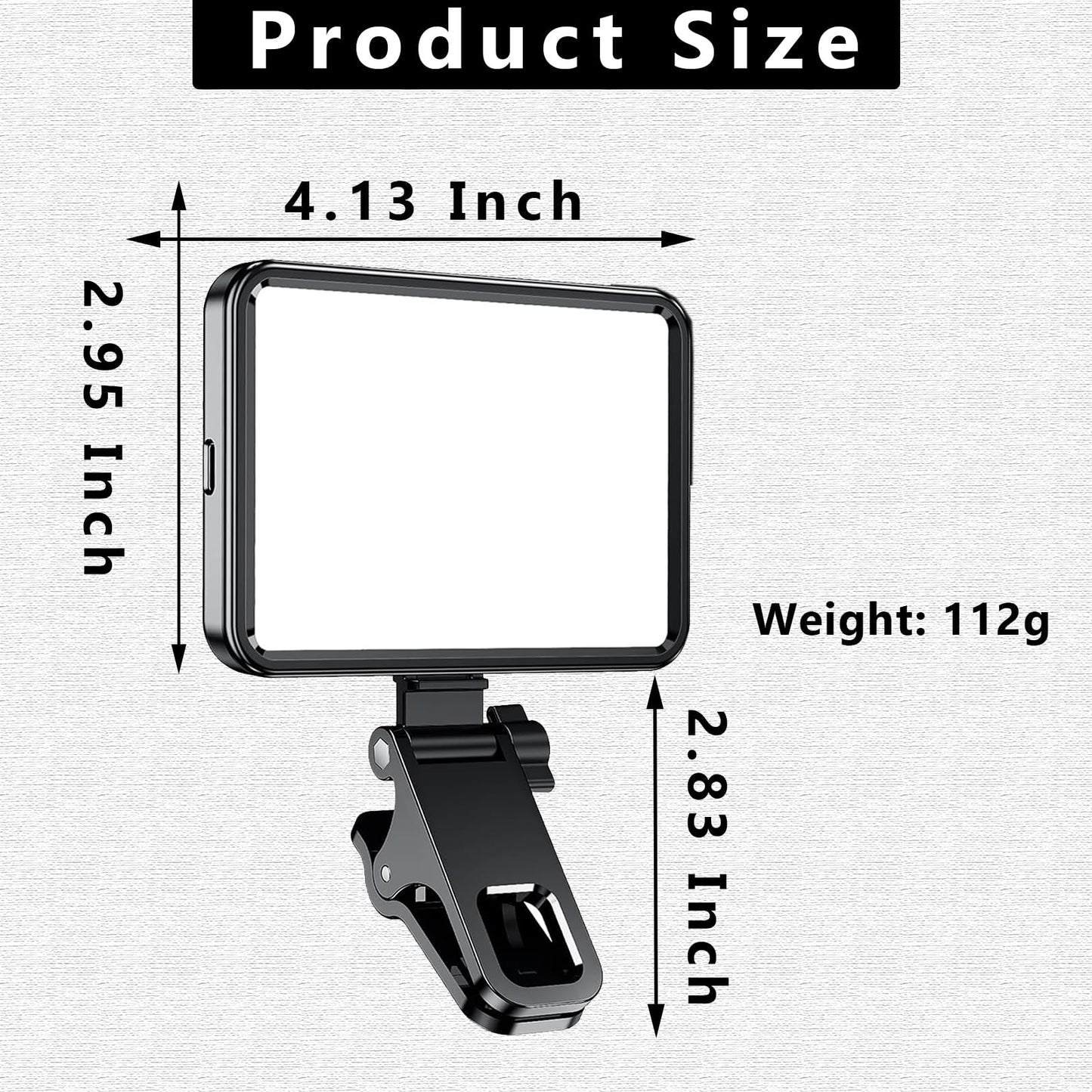 Rechargeable Soft Selfie Light for Phone, Camera, Laptop, 3000mAh Portable LED Light for Pictures, Phone Light Clip for Selfie, Vlog, TikTok, Makeup, Video Conference