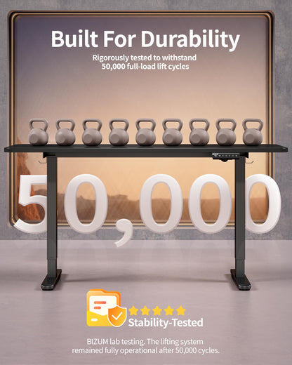BIZUM Electric Standing Desk 63 x 24 Inch Computer Desk-Gaming Desk Black Home Office Desks Height Adjustable Memory Stand Up Computer Workstation