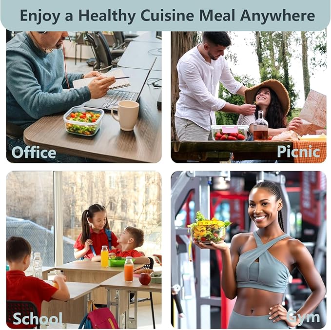 12 Pack Glass Meal Prep Food Storage Containers