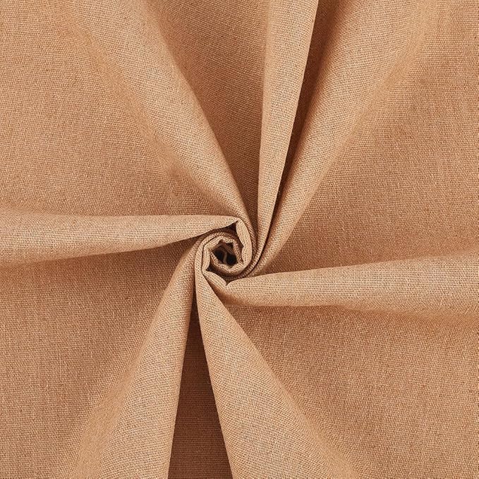 59 Inch Khaki Canvas Upholstery Fabric Linen Liner Fiber by The Yard Blend
