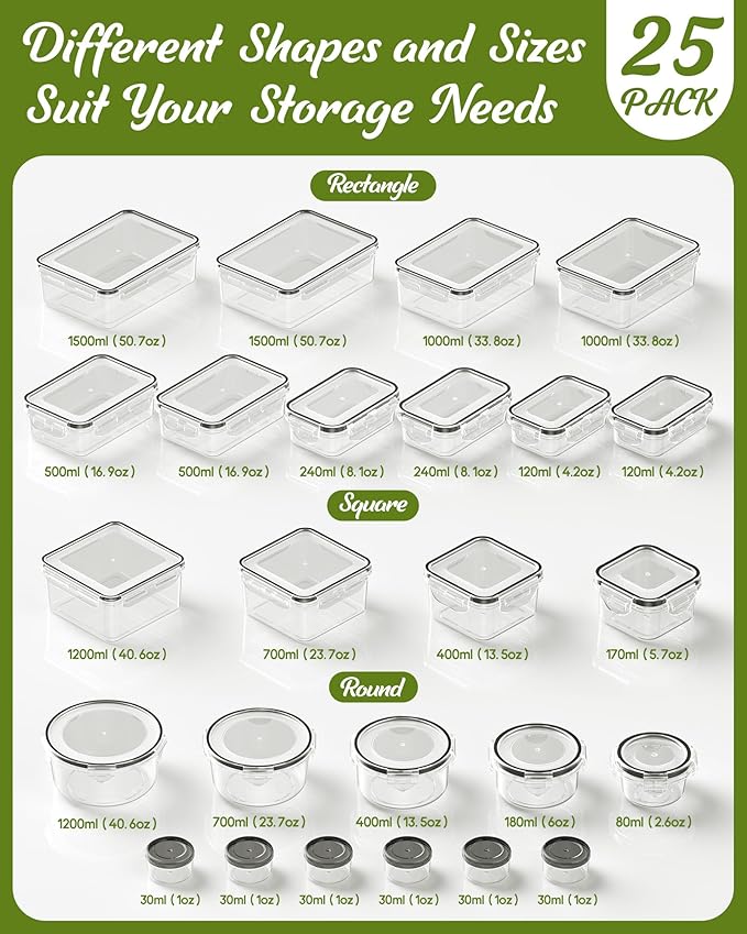 50 Piece Food Storage Containers