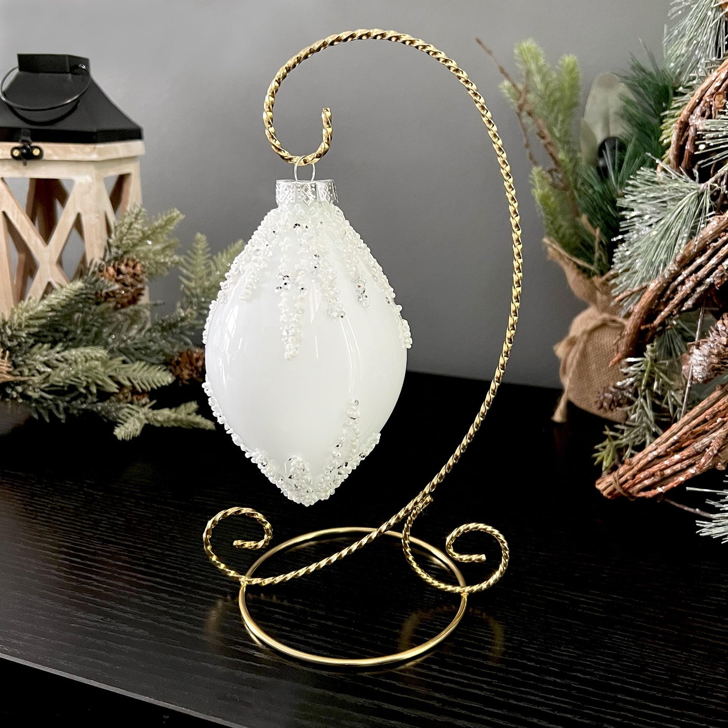 Bard's Twisted Gold-toned Ornament Stand, Medium, 9.5" H x 5.5" W x 5.5" D