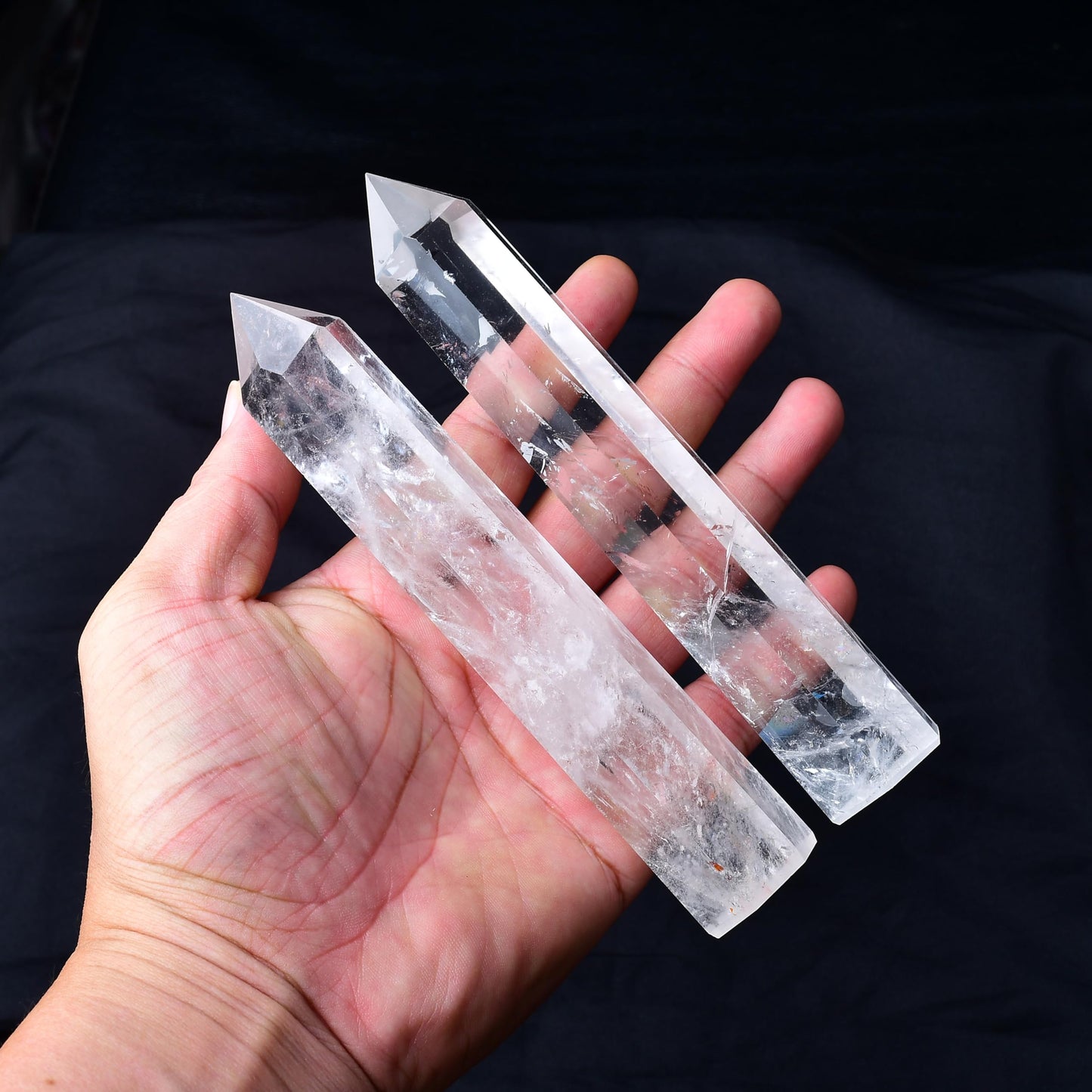 RUIJINGYUAN Clear Quartz Crystal Tower 6-6.3" - 6 Faceted Single Point Crystal Wand for Chakra, Reiki, Meditation & Energy Healing Home Decor Gift