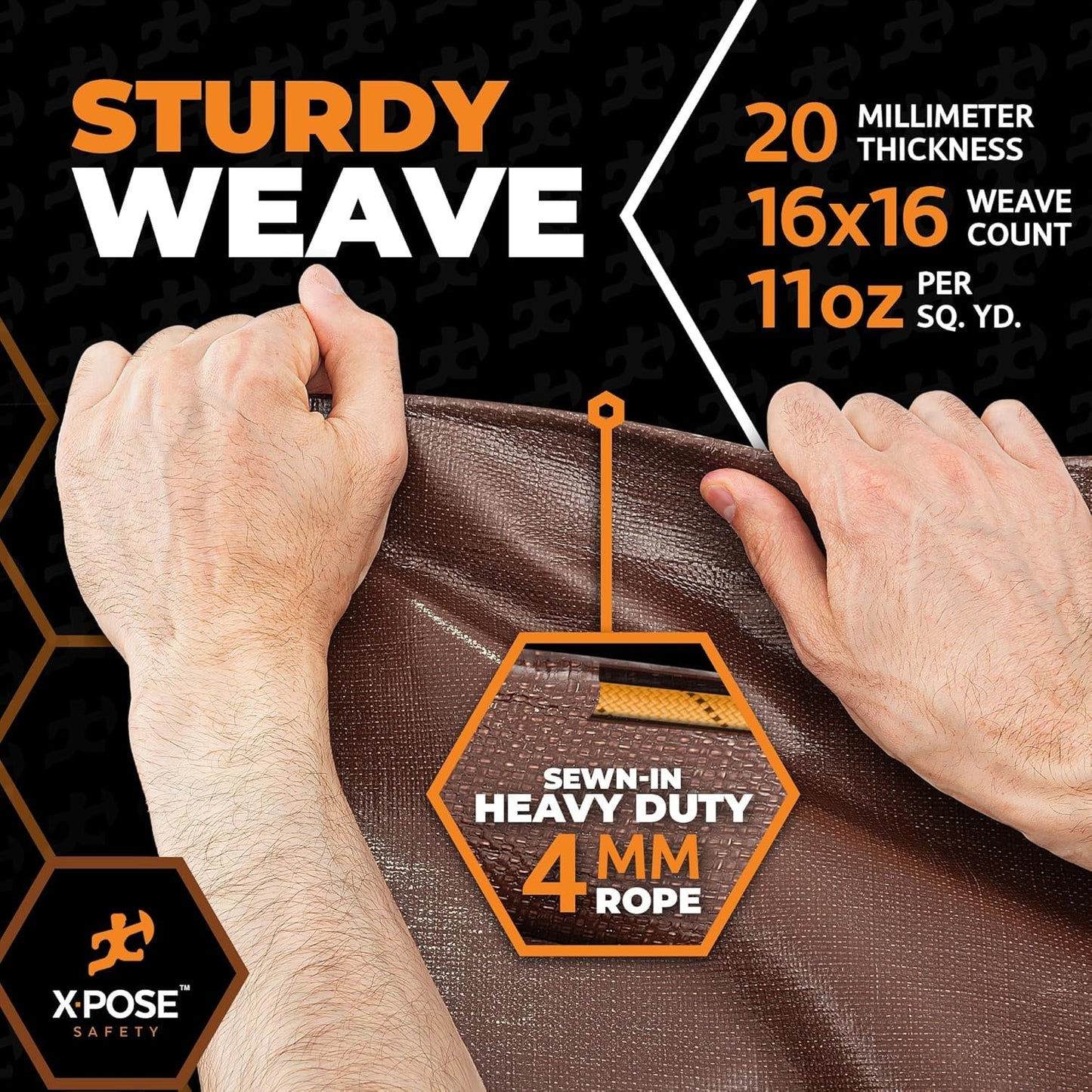 Xpose Safety 20' x 40' Ultra Heavy Duty Tarp - 20 Mil Waterproof Tarps for Camping, Outdoor Adventures & Tent Cover, UV Protection, Reinforced Corners, All-Weather Durability