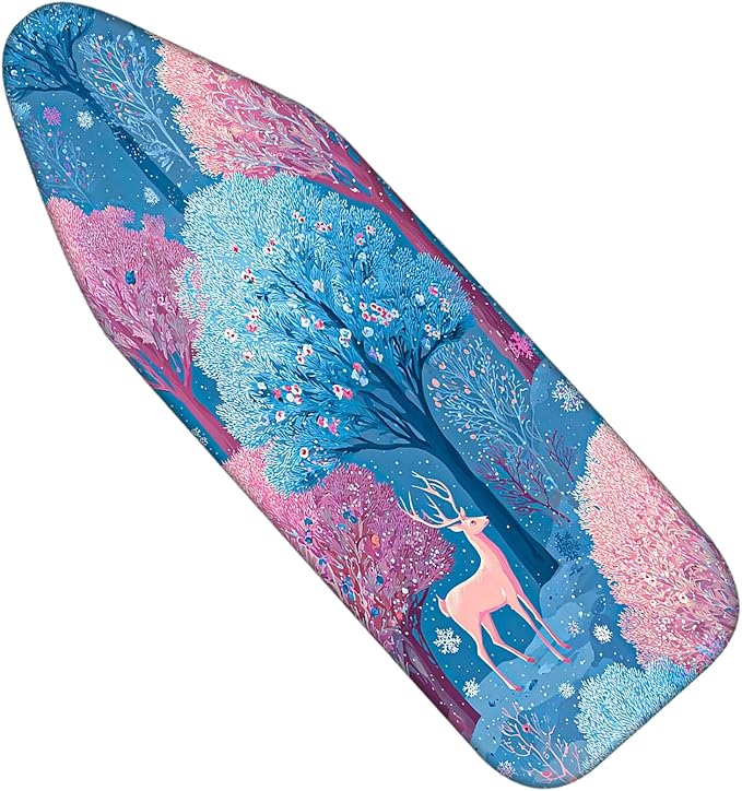 Nuxovilar Ironing Board Cover Winter Deer in Forest Pattern Polyester 15x54