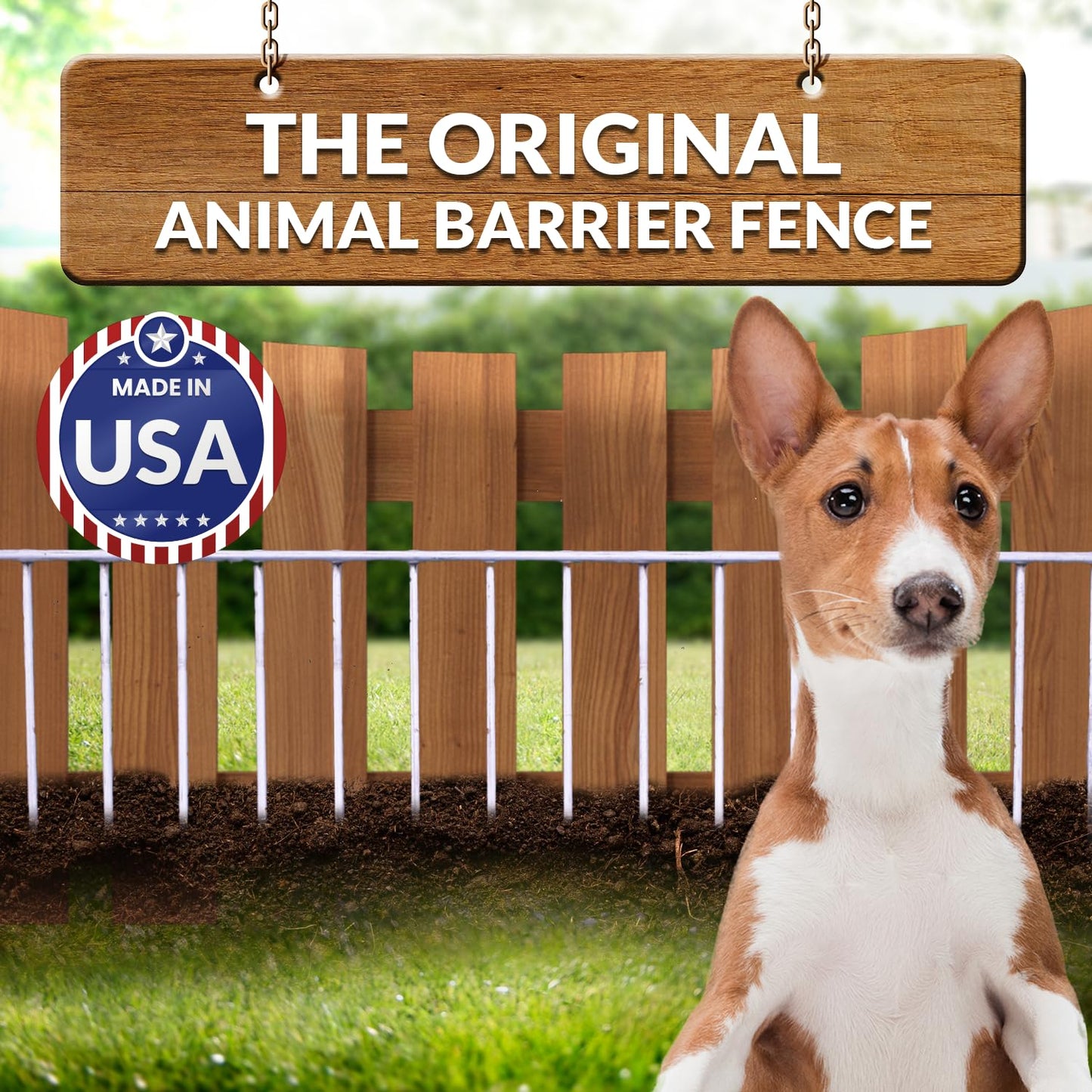 Dig Defence Original Animal Barrier Fence - Large Decorative Garden Fence, Outdoor No Dig Fence for Dogs and Rabbits, Yard and Patio - 32”(L) x 10”(H), 24 Pack