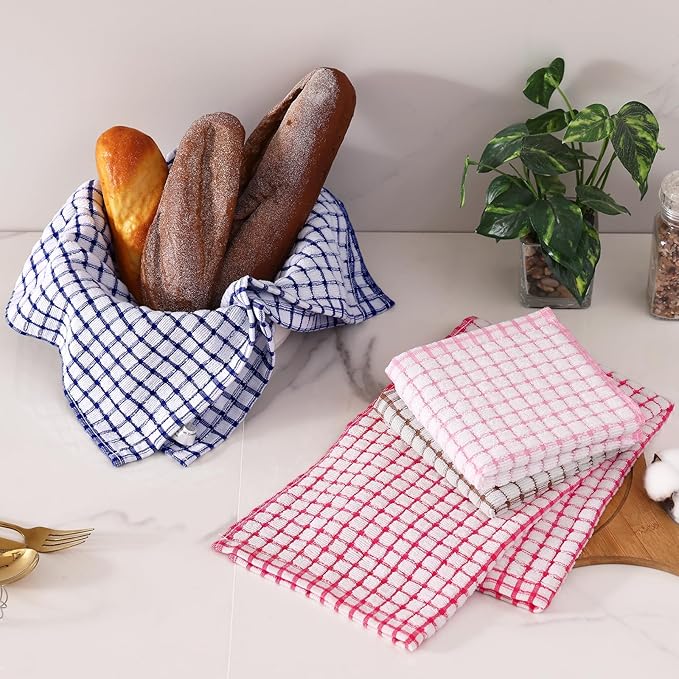 Homaxy Kitchen Towels and Dishcloths Set, 16 x 25 and 12 x 12 Inches, Super