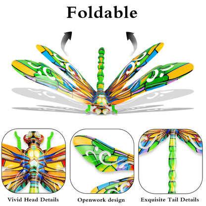 SUNREEK Metal Dragonfly Wall Decor, 12 Inches Dragonfly Outdoor Wall Art for Fence Garden Yard Patio Decorations