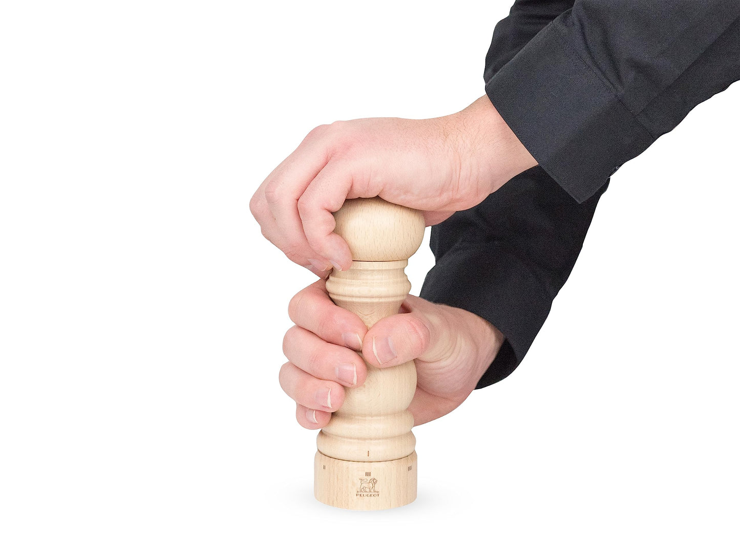 PEUGEOT - Paris u'Select 18 cm- 7 in. Pepper and Salt Mill Set - 6 Predefined Grind Settings - Powdered Salt Innovation, Zirlion Mechanism - PEFC-Certified Wood - Made in France - Natural Finish