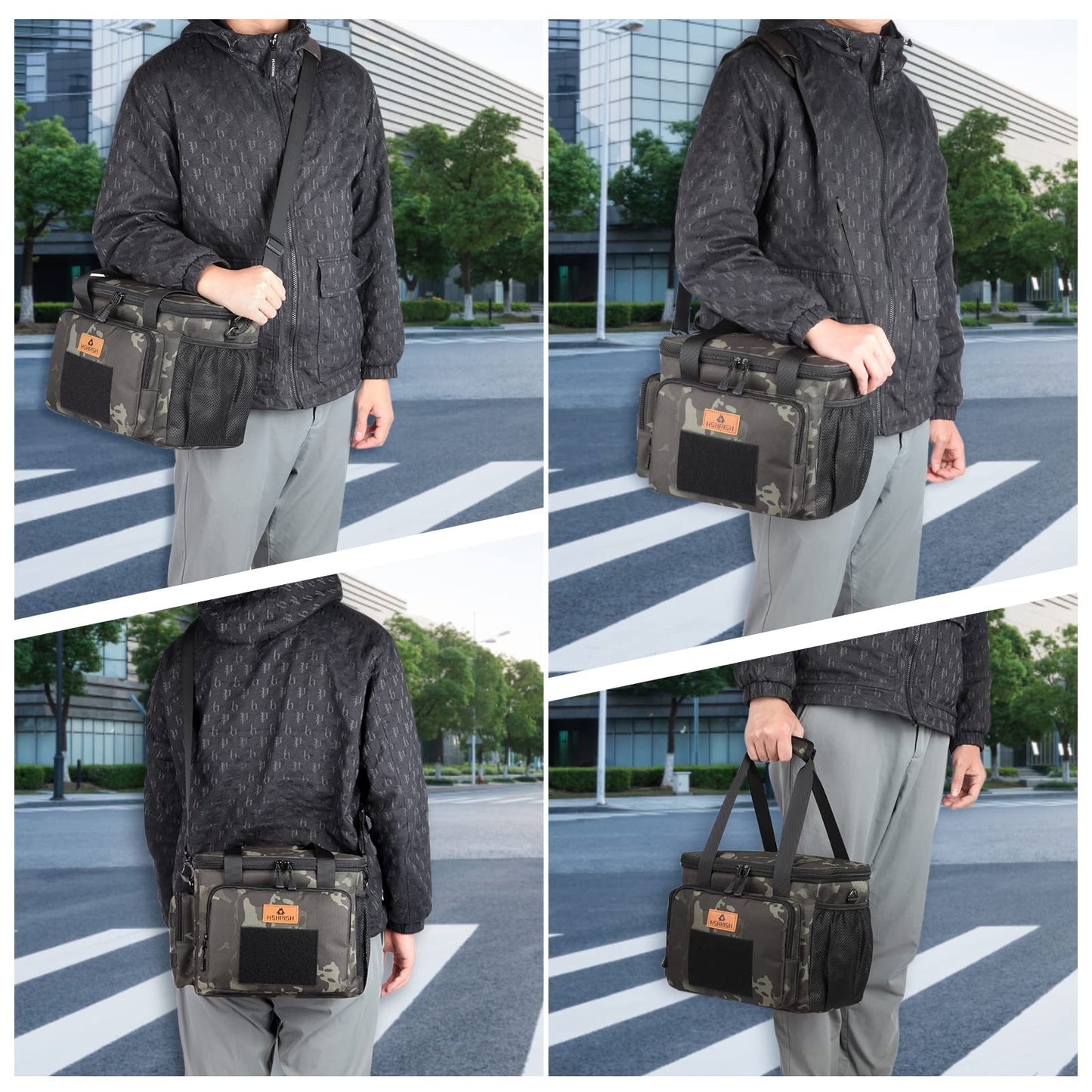 Lunch Bag for Men, Tactical Cooler Bag, Reusable Waterproof Leakproof Insulated Lunch Box for Adults Men Work Picnic Outdoor Day trips Camping, 12L Camo HSHRISH
