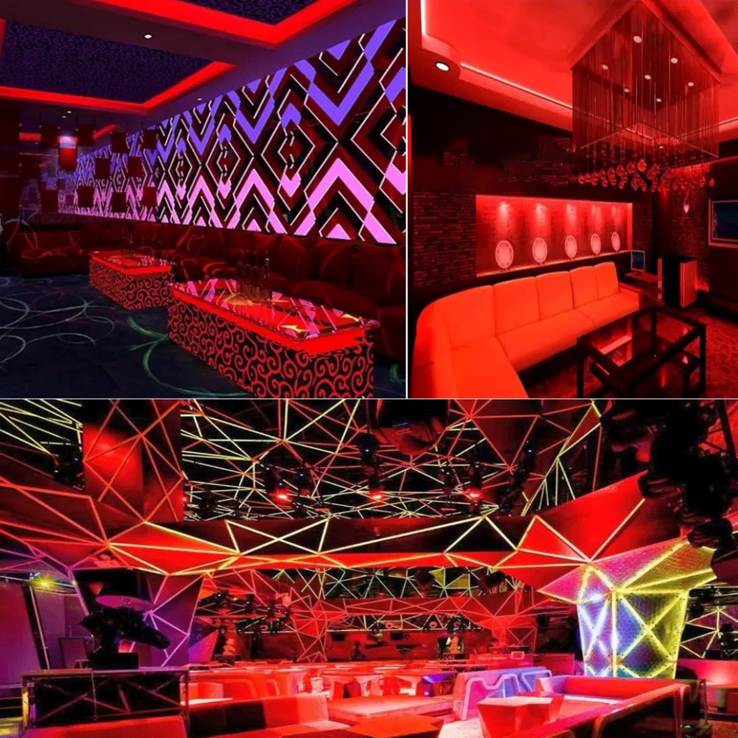 HAASHADA LED Lights Strips, Super Bright DC12V 5m/16.4ft 15000LM SMD5054 (5050 Upgraded) 600 LEDs Strip Lights, Dimmable Flexible LED Ribbon Tape Strips, Non-Waterproof Red