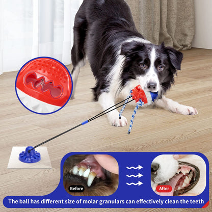 ULEFIX Interactive Dog Toys - Aggressive Chewer Suction Cup Tug of War, Indestructible Puzzle Toys & Treat Dispensing Ball for Dog Enrichment