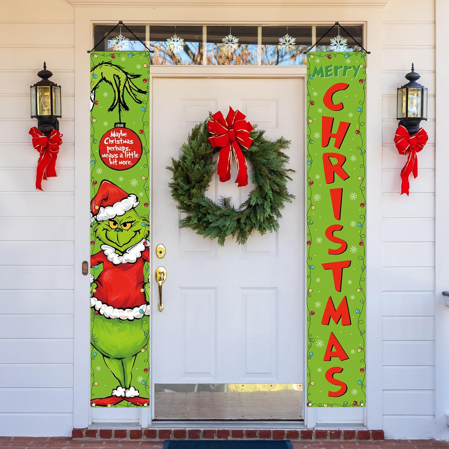 Christmas Decorations Merry Christmas Welcome Sign Winter New Year Xmas Party Decorations and Supplies for Home-12×71''