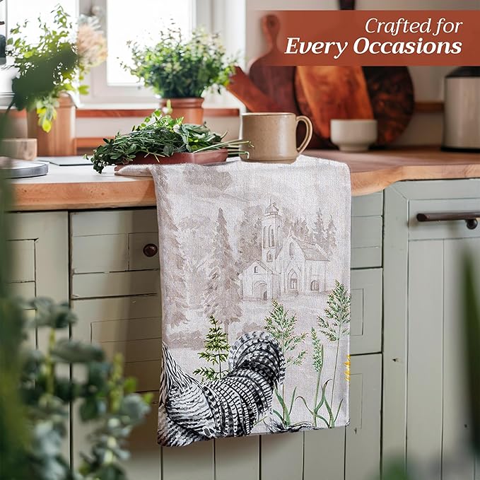 Maison d' Hermine Kitchen Towels Set of 3 100% Cotton 27.50" x 20" Reusable
