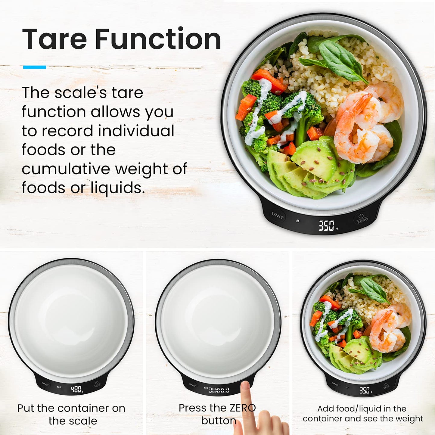 Pro Breeze Kitchen Scales Digital - Stainless Steel Digital Scales Kitchen High Precision Kitchen Weigh Scale for Baking and Cooking in g/ml/fl oz/lb oz