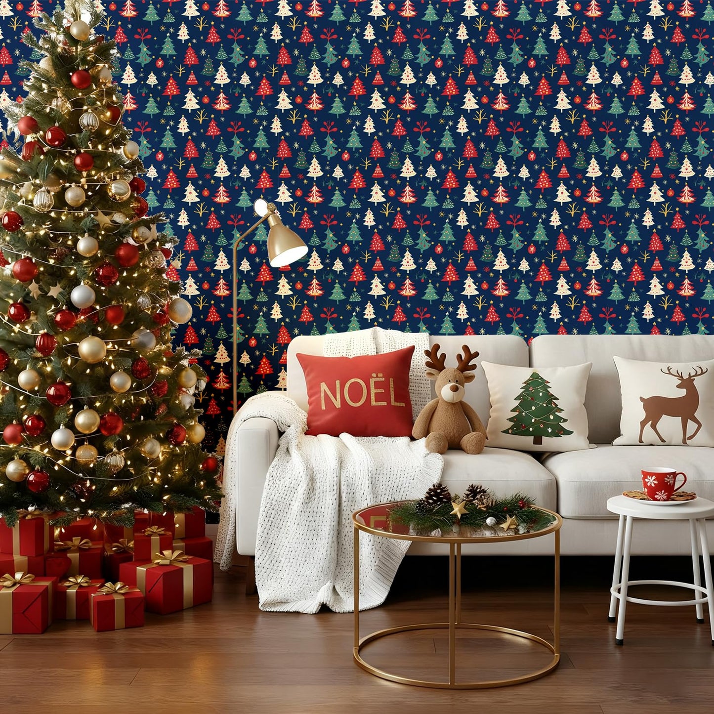 Kitico Peel and Stick Wallpaper – Self Adhesive Wall Paper for Walls, Waterproof Removable Contact Paper Roll for Everyday Home Décor & Christmas Gift Wrap Roll 17.7"x196.8"