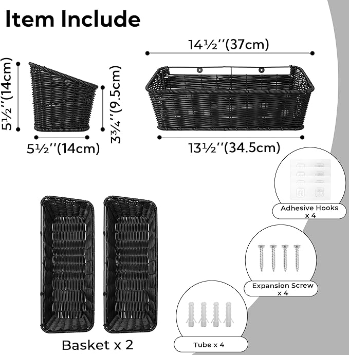 GRANNY SAYS Wicker Hanging Basket, 2 Pack Wall Basket