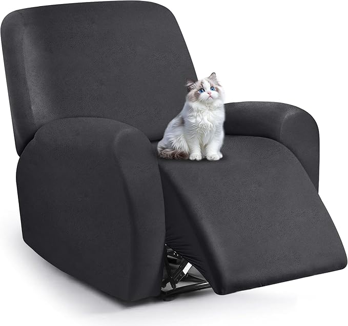 ANARACHON Leather Look Recliner Chair Covers, 4-Pieces Stretch Recliner Cover