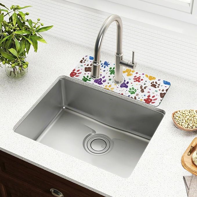Kitchen Sink Splash Guard 1 PC 14.7 Inch Sink Faucet Mat Splash Guard