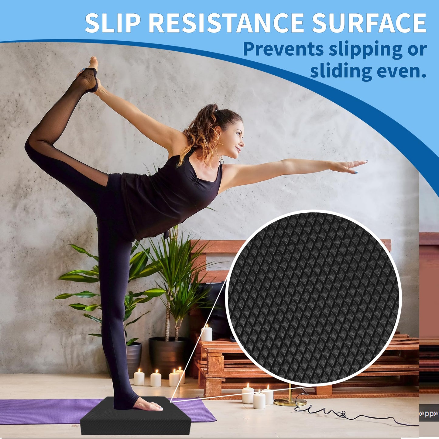 OiZenhio Professional Foam Balance Pad 15.8 x 13.2 x 2 inch, Large Balance Pads for Physical Therapy, Foam Balance Board for Rehabilitation Stability Workout Knee and Ankle Exercise Strength Training