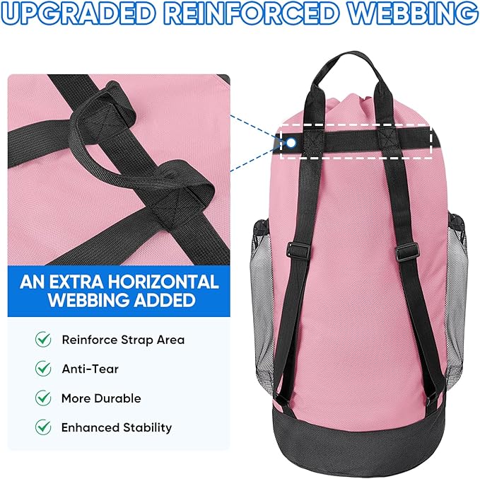 BALEINE 2PK 120L Laundry Bag Backpack, 900D Oxford Fabric Large Travel Laundry