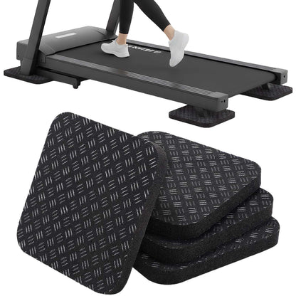 4PCS Non-Slip Walking Pad Mat,Treadmill Mat Pad for Carpet Hardwood Floors Indoor & Gym, Noise Reduction Exercise Equipment Mat for Under Treadmill & Exercise Bike Machines (4, 10mm)