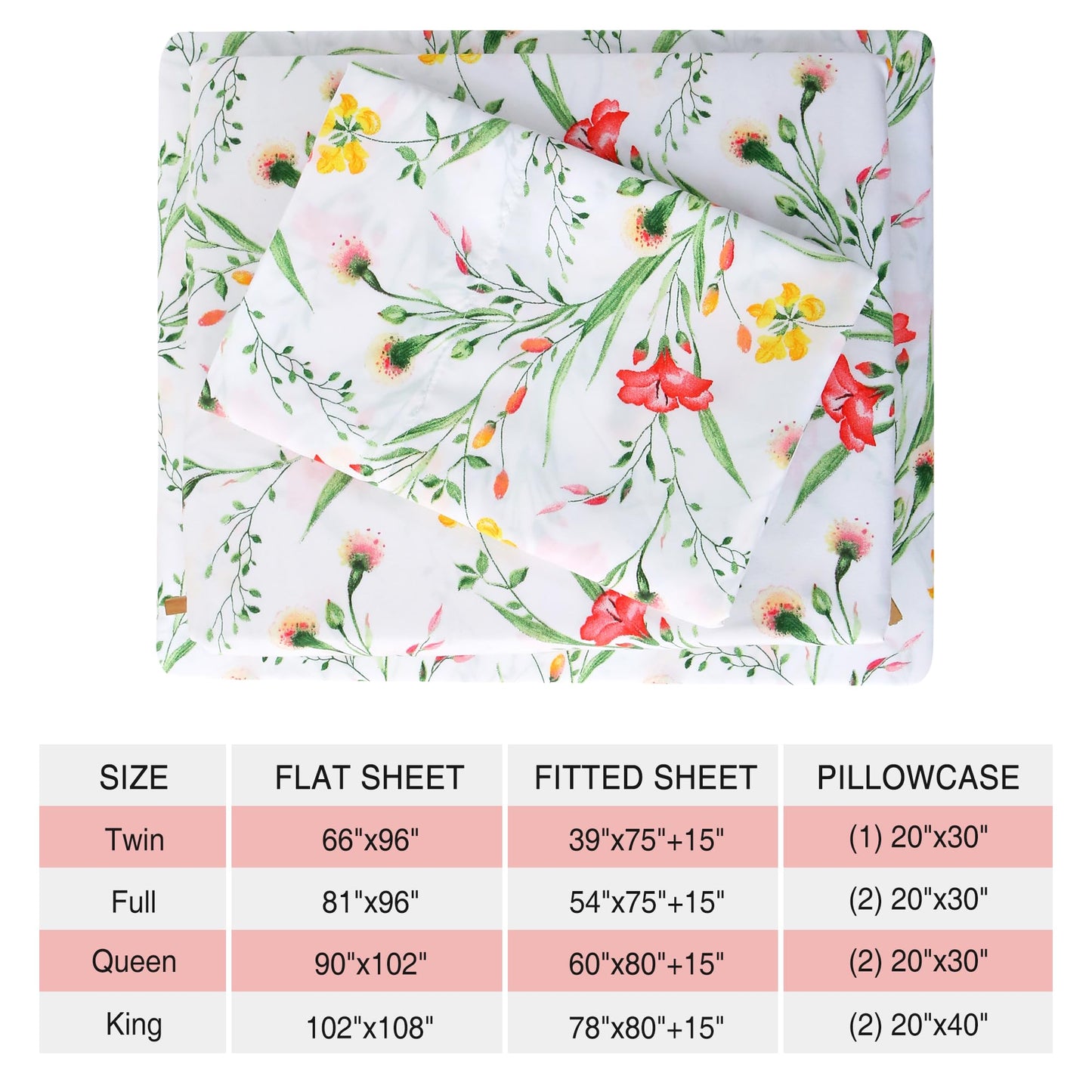 Viviland Full Bed Sheet Set - 4 Piece Double Brushed Microfiber Bedding - Deep Pocket Up to 15", Ultra Soft, Breathable & Wrinkle Resistant Skin-Friendly Cooling Sheets for Adult - Gilded Romance(F)