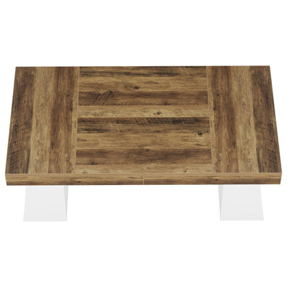 Tribesigns 55" Executive Desk, Wooden Office Desk with Double Pedestal, Modern Simple Computer Writing Table for Home Office, Brown & White
