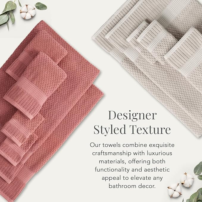 NY Loft 100% Cotton Bath Towel 4 Pack | Super Soft & Absorbent Quick-Dry Bath