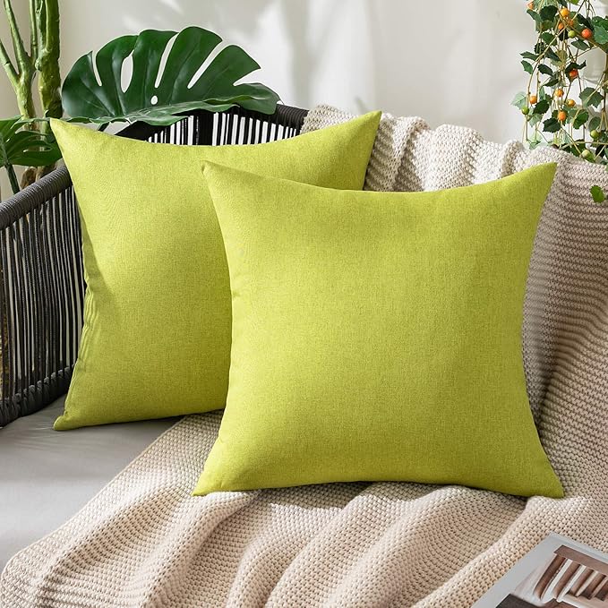 MIULEE Pack of 2 Decorative Outdoor Solid Waterproof Throw Pillow Covers Spring