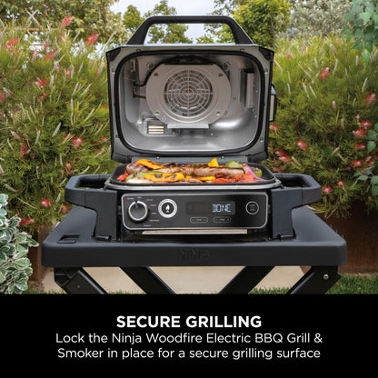 Ninja Woodfire Folding Grill Stand, Compatible with Ninja Woodfire Electric Outdoor BBQ Grill (OG700 Series), Official Accessory, Black/Grey XSKGRLLSTDEUK