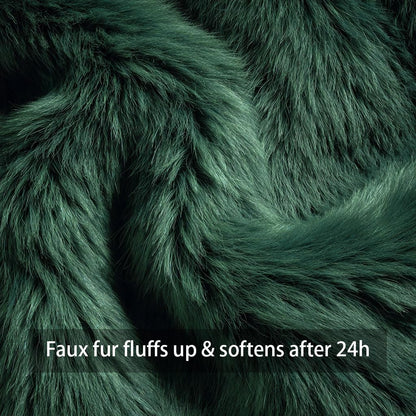 4TH Emotion Christmas Tree Decorative Pillow Covers 18x18 Set of 2, Green Soft Plush Faux Fur Farmhouse Throw Cushion Cases for Xmas Winter Holiday Home Decorations