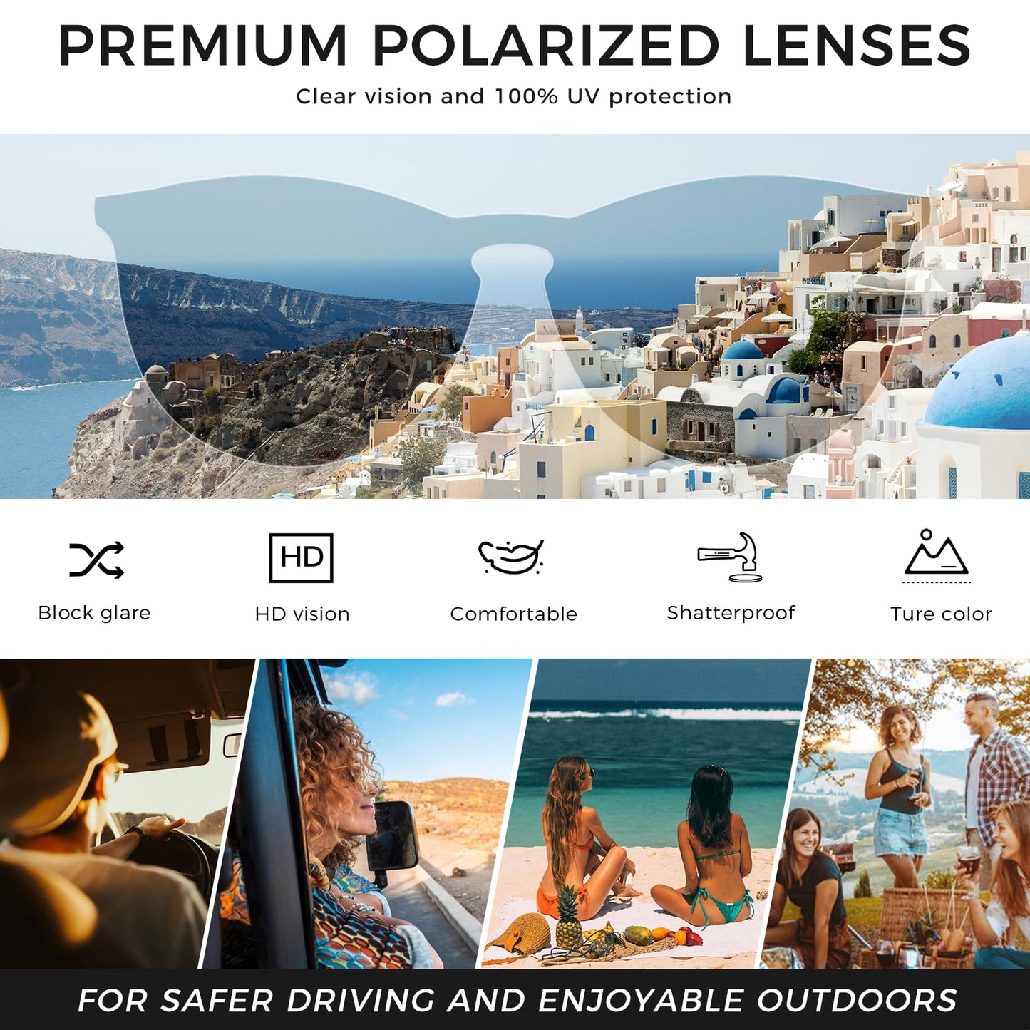 SUNGAIT Vintage Round Sunglasses for Women Men Classic Retro Designer Style (Black Frame(Matte Finish)/Polarized Grey Lens) 1567 PGHKH