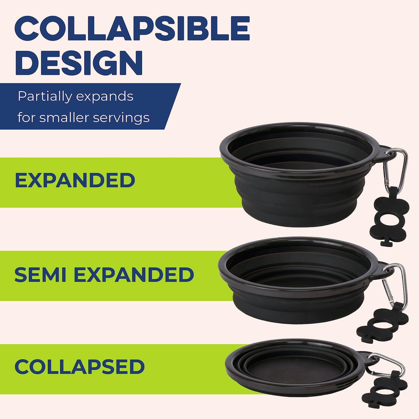 Bonza X-Large Collapsible Dog Bowl, 1500 ML Reinforced Rim, with Carabiner - Dog Travel Bowl - Portable, Collapsible - Hiking, Car, Traveling