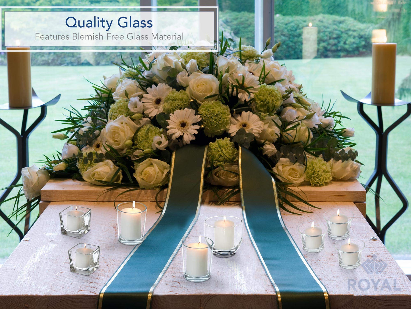 Royal Imports Candle Holder Square Cube Votive Tealight Glass for Wedding, Birthday, Holiday & Home Decoration, Set of 12
