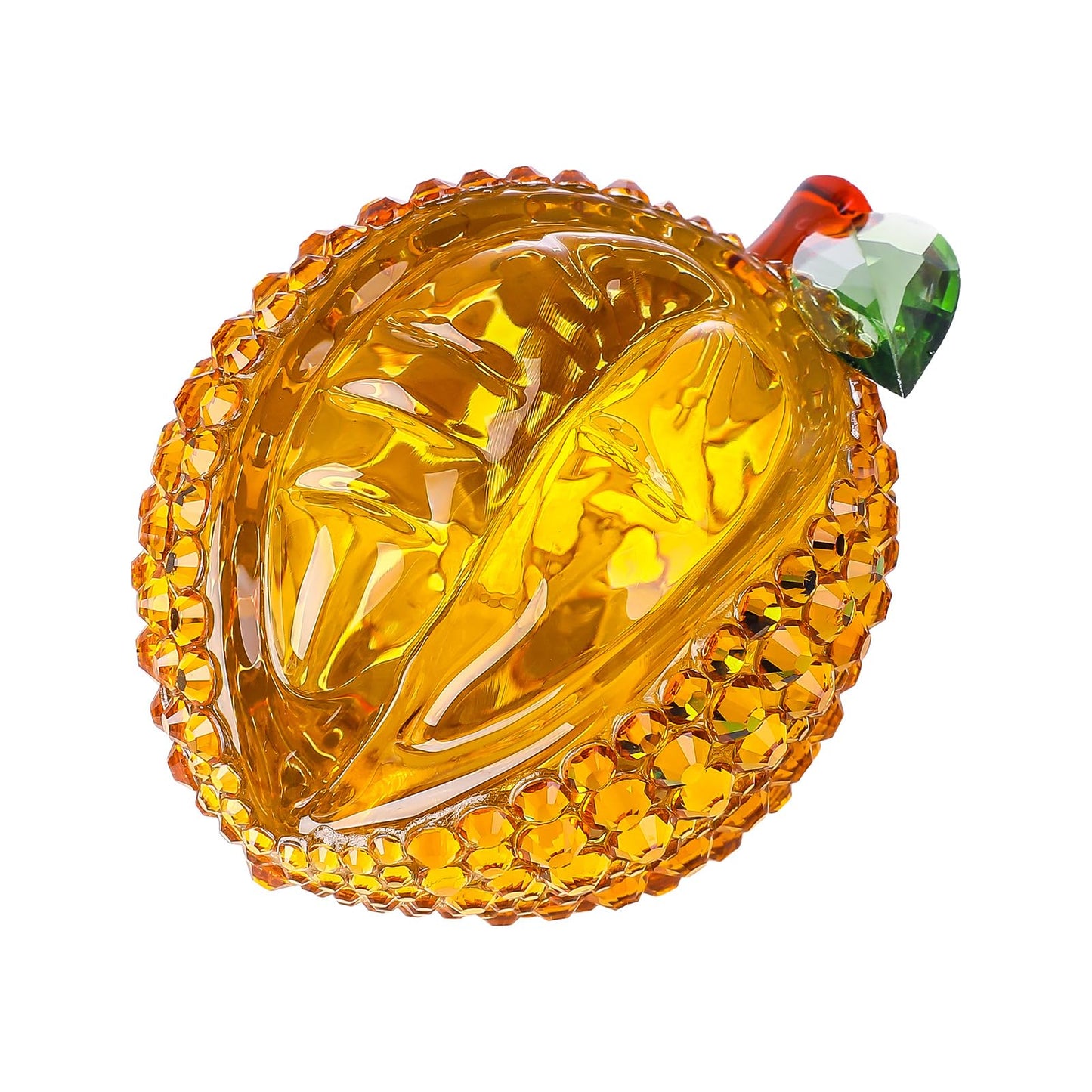 LONGSHENG - SINCE 2001 - Crystal Durian Figurine Fruit Ornaments Collectibles Rhinestone Glass Fruit Decoration Crystal Office Desk Table Home Decor Paperweight