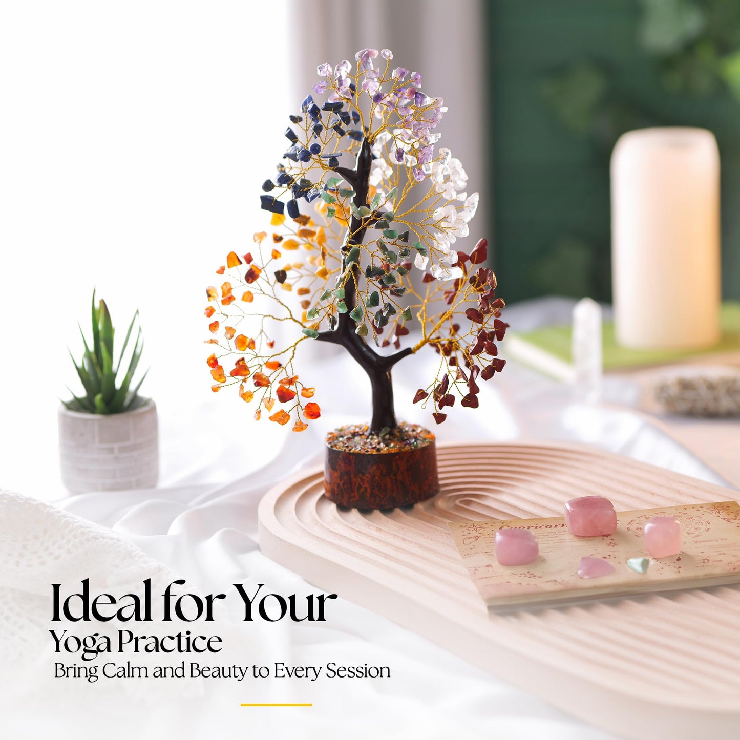 FASHIONZAADI Seven Chakra Tree of Life, Birthday Reiki Gifts for Women, Healing Crystal Gifts, Positive Energy Healing Crystals and Stones, Gemstone Healing 7 Crystal Tree