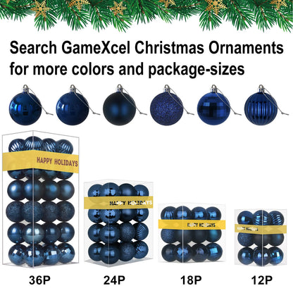 Navy Blue 8.0" Extra Large Christmas Balls Ornaments - Christmas Tree Decorations Shatterproof Shiny Hanging Balls for Birthday Holiday Wedding Decorations Set of 2pcs