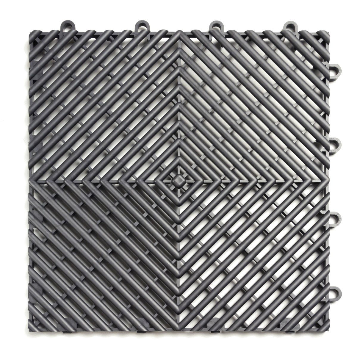 Big Floors RaceDeck Garage Floor Tiles, Interlocking Garage Flooring, Free-Flow Self-Draining Non-Slip Heavy-Duty Copolymer, Easy Install (Graphite, 48 Pack of 12 x 12" Tiles, 48 Sq Ft)