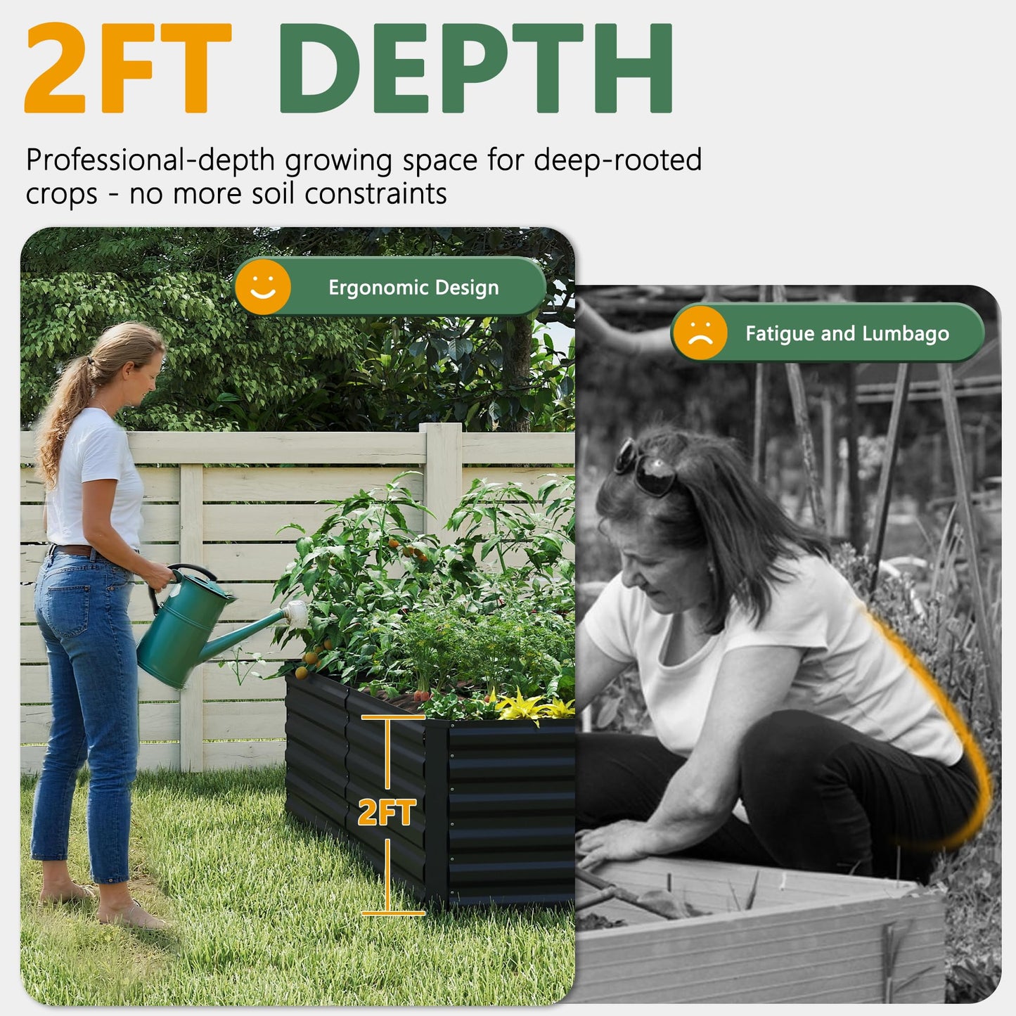 Raised Garden Bed with Arch Trellis for Climbing Plants,Galvanized Raised Garden Bed,Planter Boxes Outdoor for Vegetables Flowers Herb,269 Gallon Capacity Black
