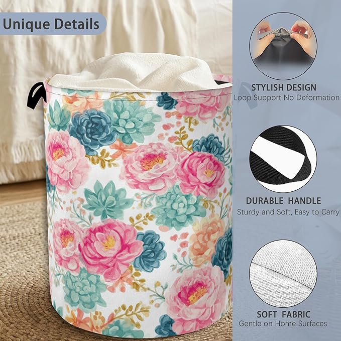 Succulent Plant Laundry Basket