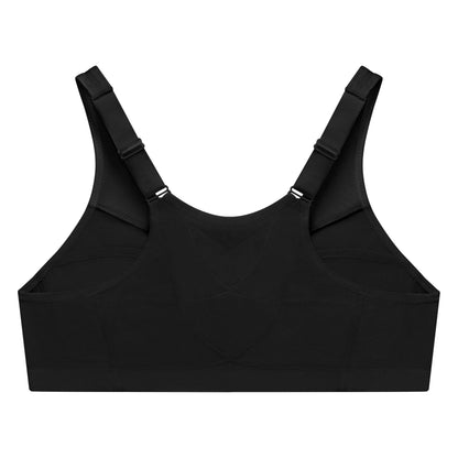 Glamorise Full Figure Plus Size MagicLift Front-Closure Posture Back Bra Wirefree #1265 Black 36C