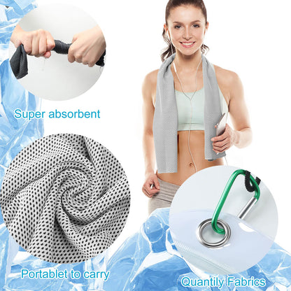 Honoson 20 Packs Cooling Towel, 40" x 12" Ice Towel for Neck and Face Microfiber Breathable Sport Sweat Rag for Gym, Yoga, Travel, Camping, Running, Fitness, Workout & More Activities