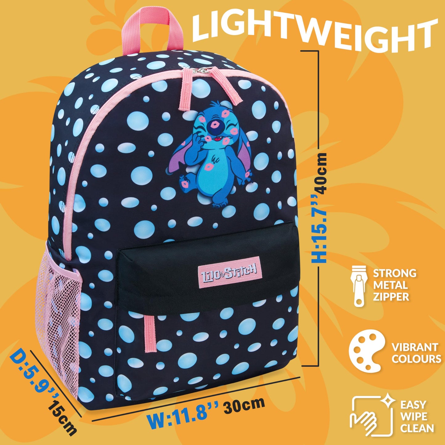 Disney Stitch Backpack for Girls Teens Rucksack School Bag for Primary Secondary Sports Travel PE Kit Daypack School Supplies Stitch Gifts for Girls (Black)