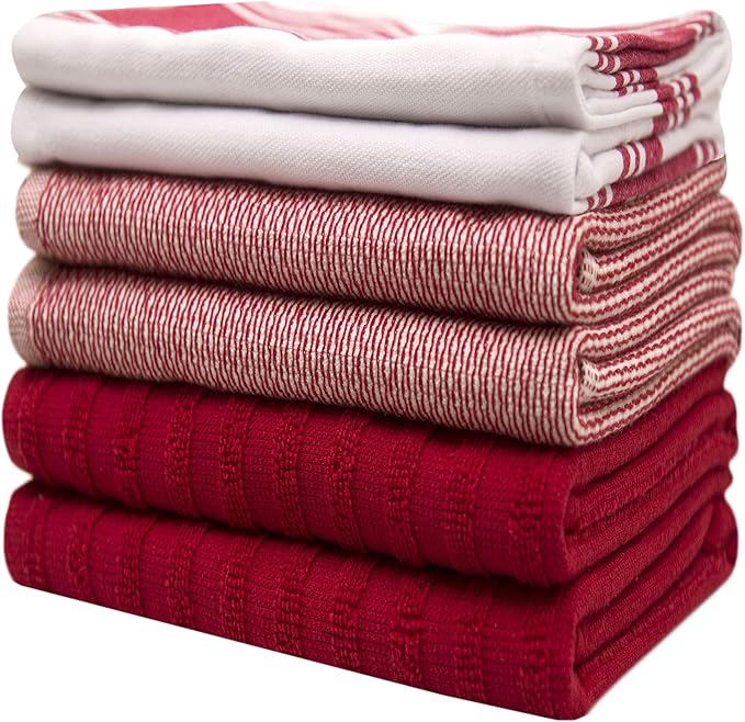 Premium Kitchen Towels | Large Cotton Dish Towels | Flat & Terry Highly