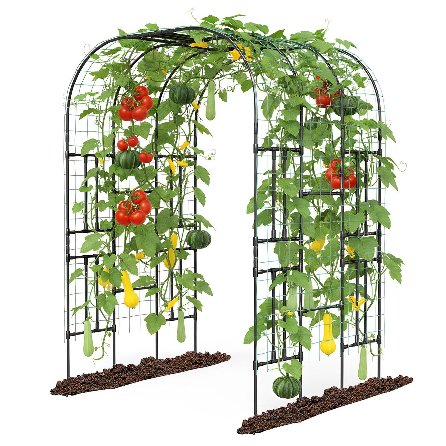 Aohanoi Garden Arch Trellis for Climbing Plants,7.22 FT Tall Large Arbour Archway for Rose Vine Cucumber Vegetables,Wide Garden Arch for Lawn,Party,Ceremony Wedding Decoration