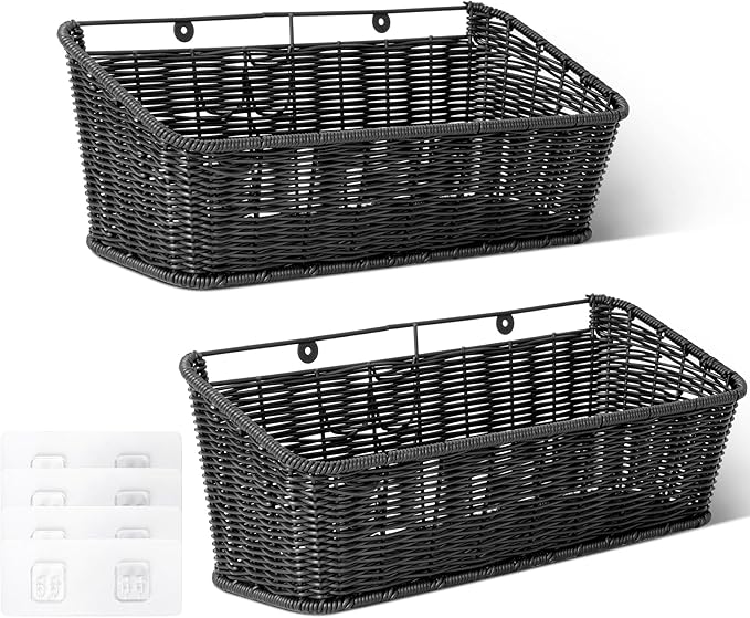 GRANNY SAYS Wicker Hanging Basket, 2 Pack Wall Basket